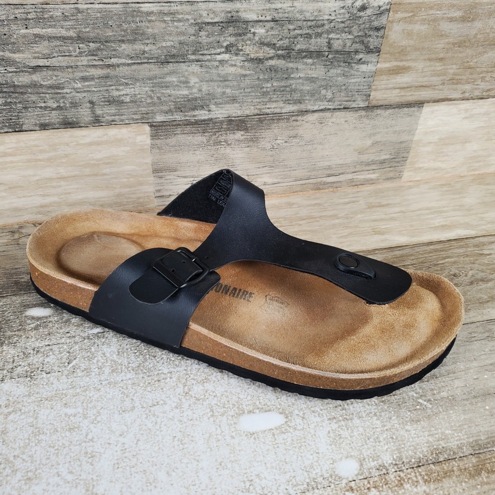 Cushionaire Thong Sandals Mens Sz 11‎ Black Slip On Flip Flop